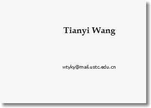  Tianyi Wang wtyky@mail.ustc.tsg211.com