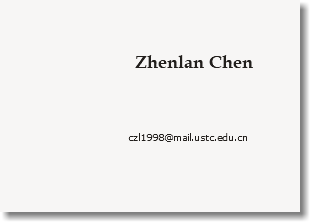  Zhenlan Chen czl1998@mail.ustc.tsg211.com