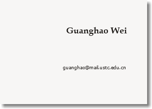  Guanghao Wei guanghao@mail.ustc.tsg211.com