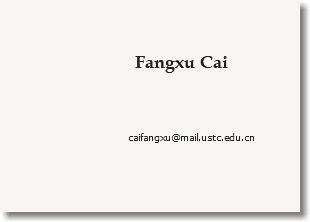  Fangxu Cai caifangxu@mail.ustc.tsg211.com