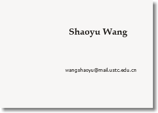  Shaoyu Wang wangshaoyu@mail.ustc.tsg211.com