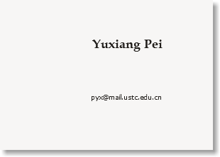  Yuxiang Pei pyx@mail.ustc.tsg211.com