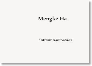  Mengke Ha hmkrz@mail.ustc.tsg211.com