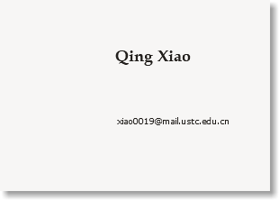  Qing Xiao xiao0019@mail.ustc.tsg211.com